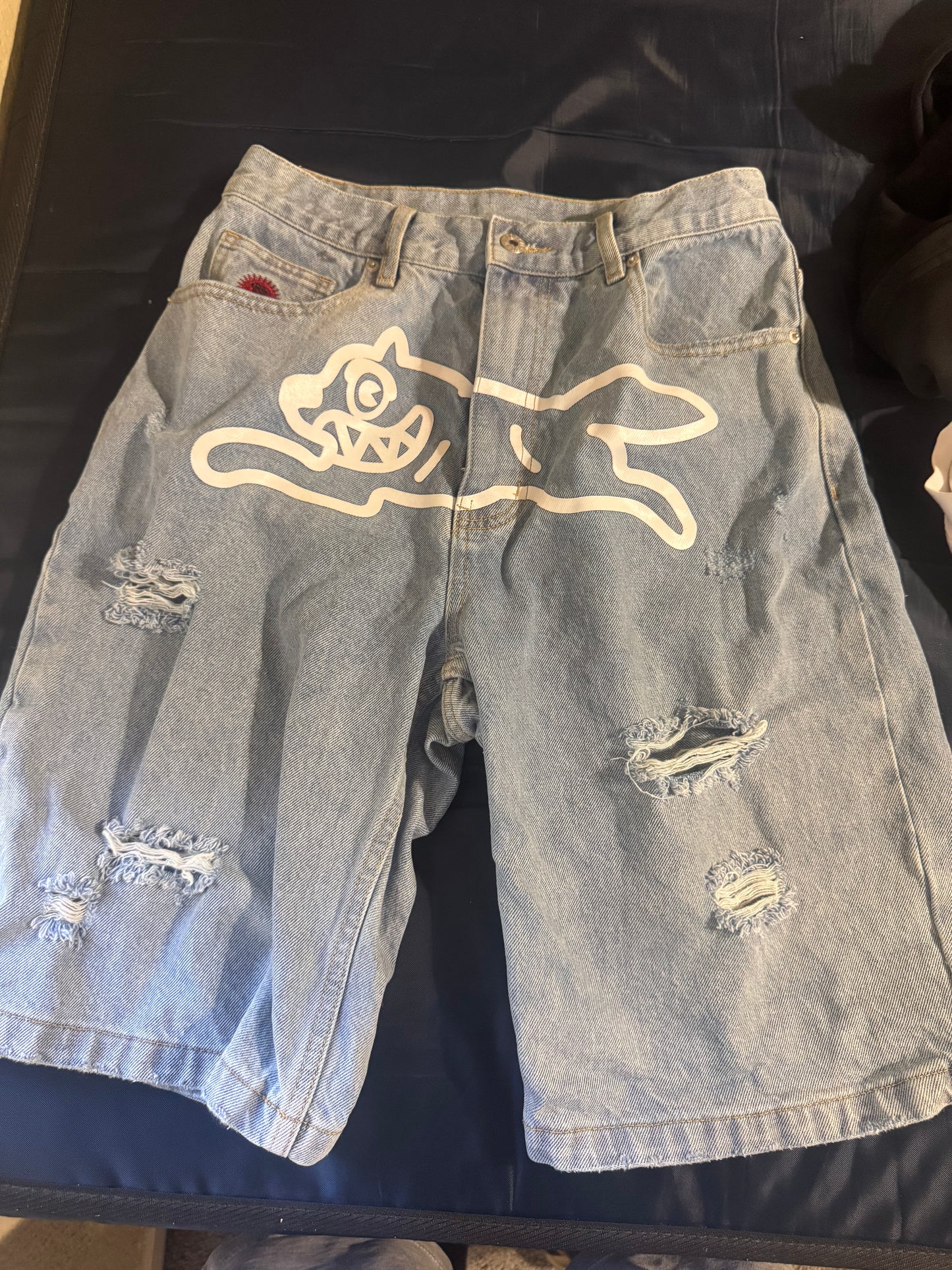 Ice cream Running Dog Denim Shorts