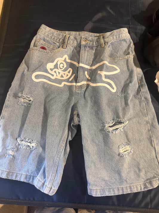 Ice cream Running Dog Denim Shorts